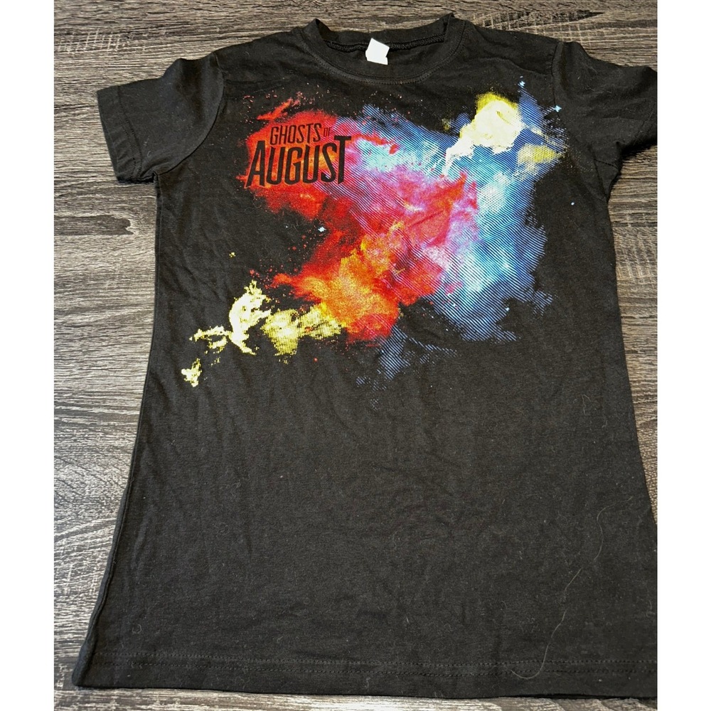 Ghosts of‎ August Womens Black Graphic Band Tee Indie Rock Concert Shirt - Small